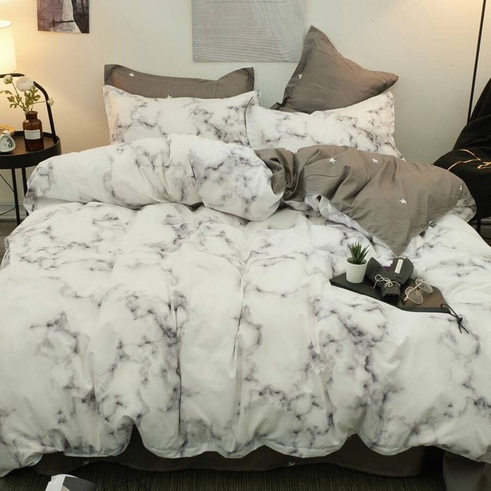 Marble Print Bedding Set - Picture 1 of 5